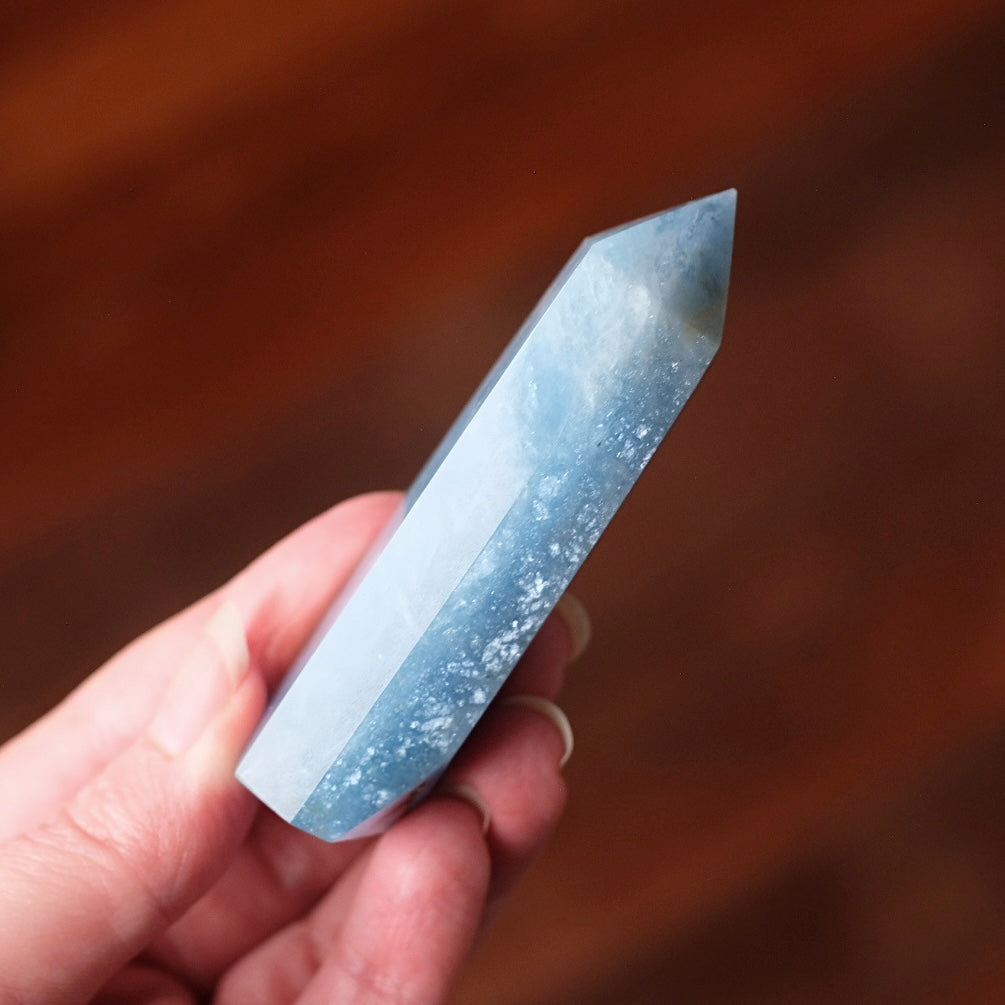Shimmery Blue Aquamarine Point | Aquamarine Crystal Tower