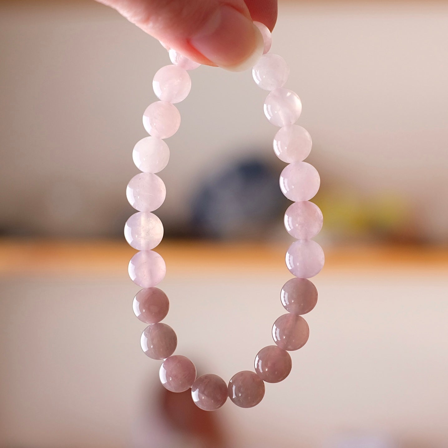 Ombre Rose Quartz Bracelet | Crystal Stretch Bracelet