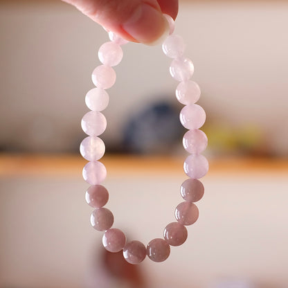 Ombre Rose Quartz Bracelet | Crystal Stretch Bracelet