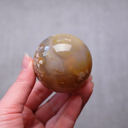 Flower Agate Sphere | Cherry Blossom Agate Crystal Sphere