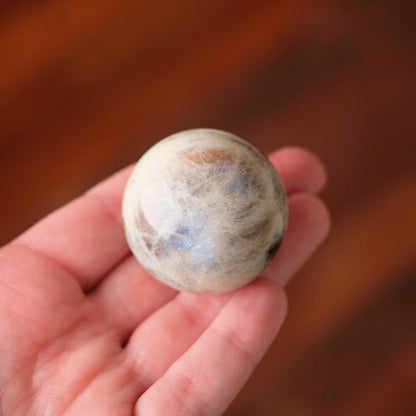 Sunstone & Moonstone Sphere | Flashy Blue Moonstone Crystal Sphere