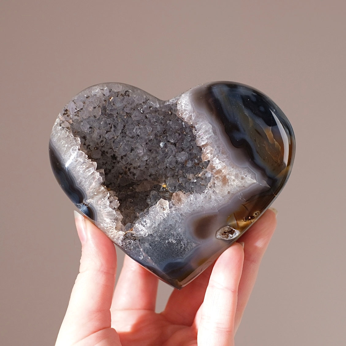 Druzy Agate Heart | Druzy Geode Crystal Heart | Agate Geode