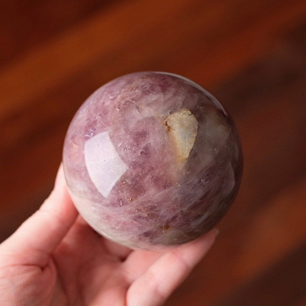 Purple Rose Quartz Sphere | Lavender Rose Quartz Crystal Sphere