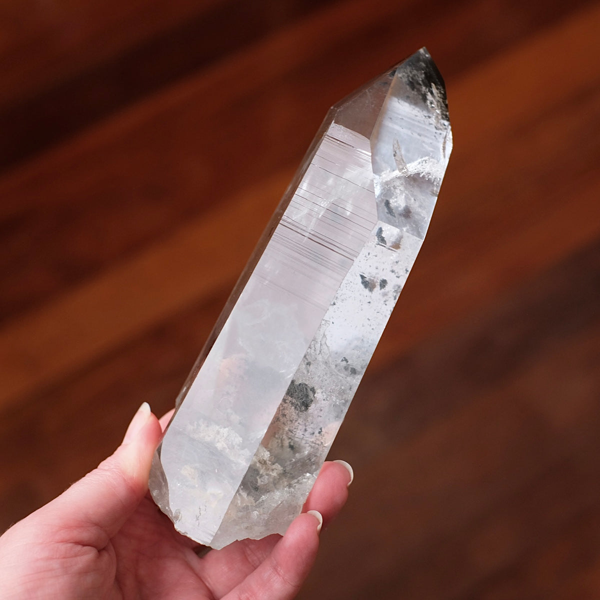 XL Black Phantom Lemurian Quartz Point | Black Lemurian Seed Crystal