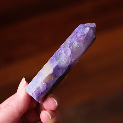 High Grade Charoite Point | Purple Charoite Crystal Tower