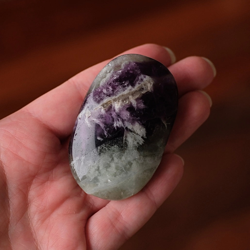 Feather Fluorite Palm | Snowflake Rainbow Fluorite Crystal