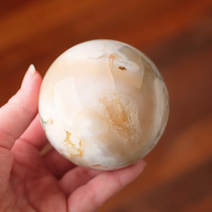 Druzy Flower Agate Sphere | Cherry Blossom Agate Crystal Sphere