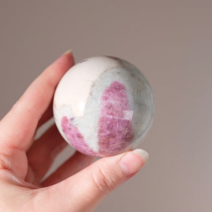 Pink Tourmaline + Lepidolite Sphere | Unicorn Stone Crystal Sphere