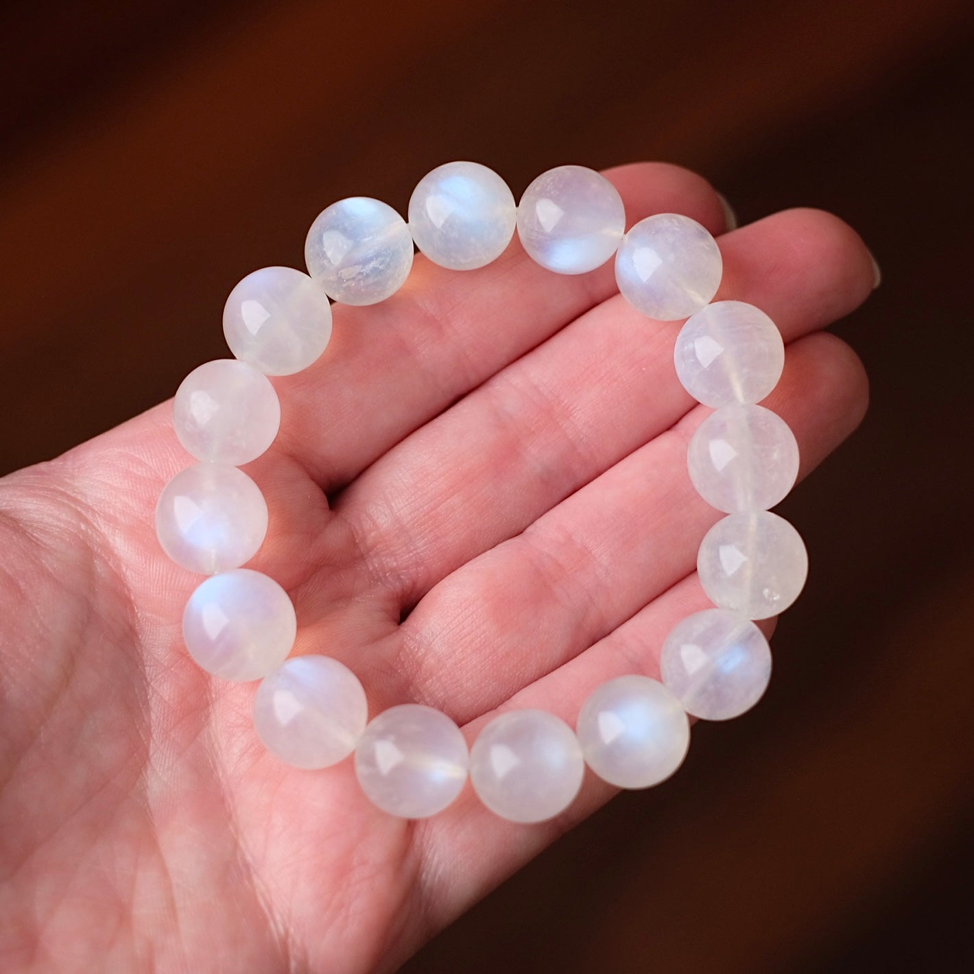 Blue Moonstone Bracelet | Moonstone Crystal Stretch Bracelet