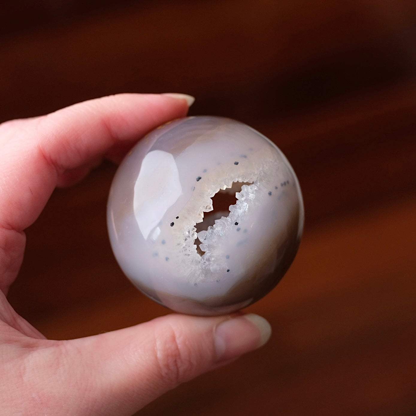 Druzy Agate Geode Sphere | Agate Crystal Sphere