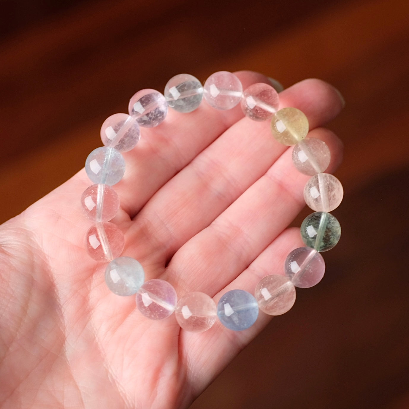 Morganite & Aquamarine Bracelet | Crystal Stretch Bracelet