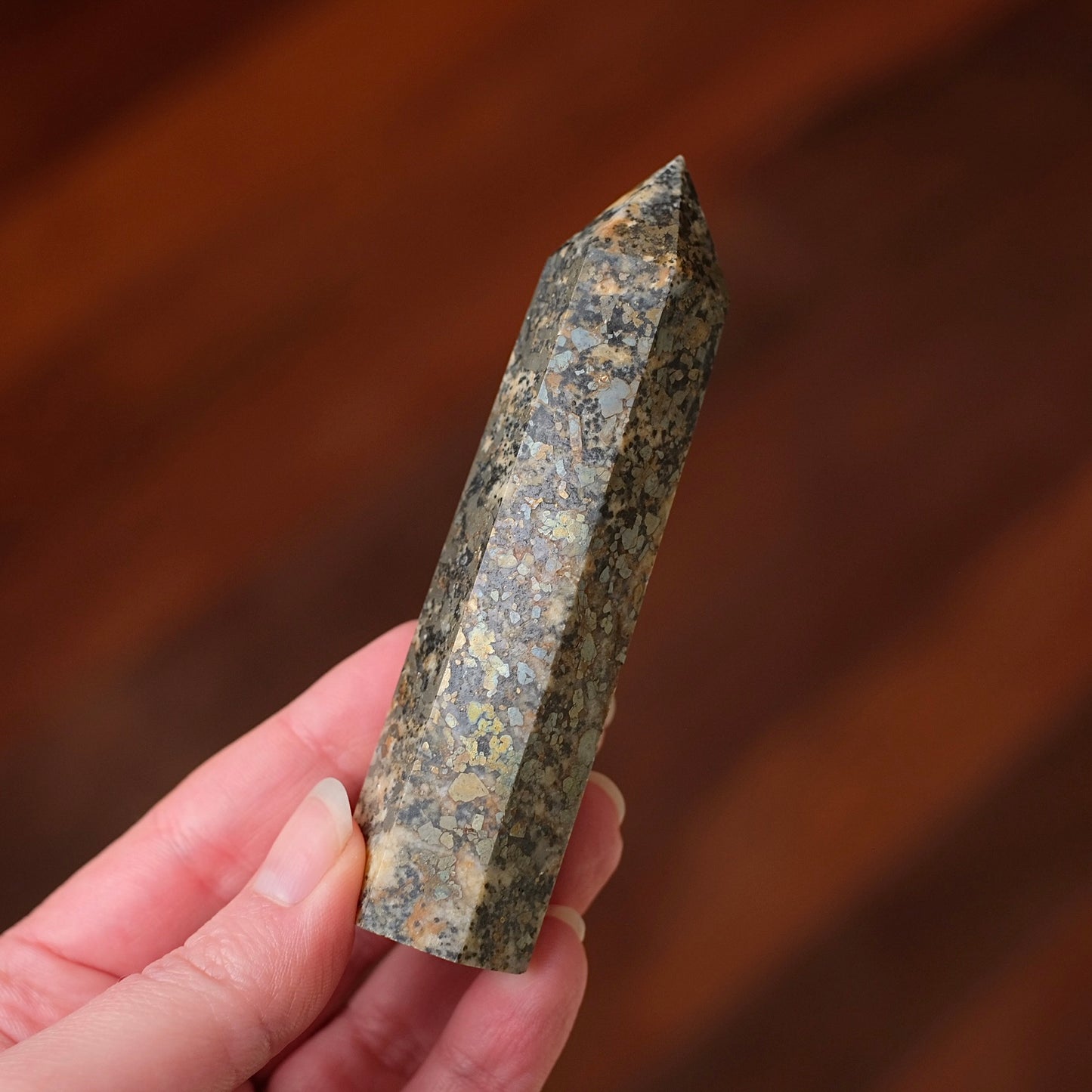 Pyrite in Quartz Tower | Chalcopyrite Crystal Point
