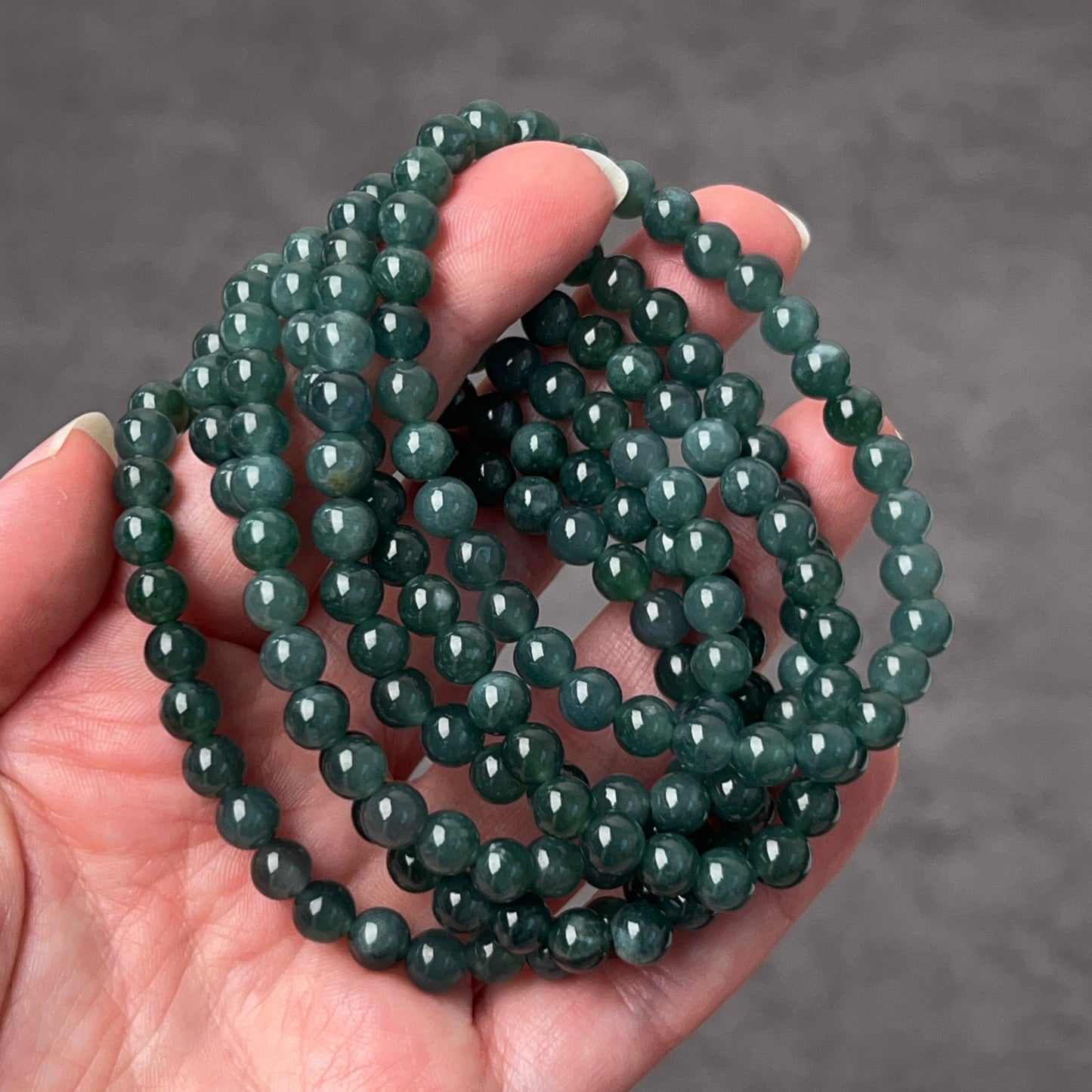 Guatemalan Blue Jadeite Bracelet | Blue Jade Crystal Stretch Bracelet