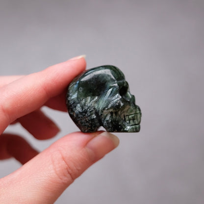 Seraphinite Crystal Skull | Rare Skull Carving