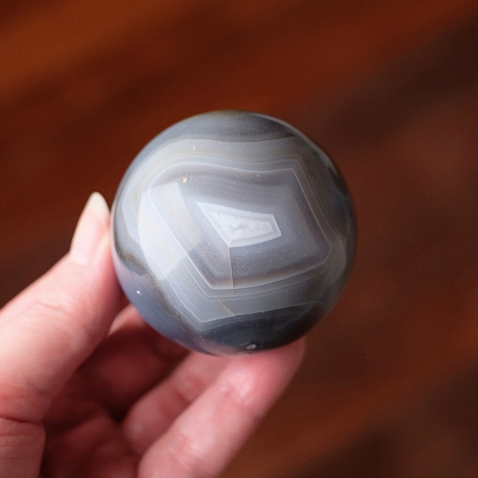 Banded Agate Sphere | Grey Agate Crystal Sphere
