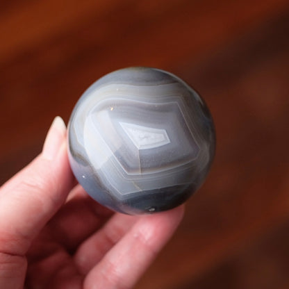 Banded Agate Sphere | Grey Agate Crystal Sphere