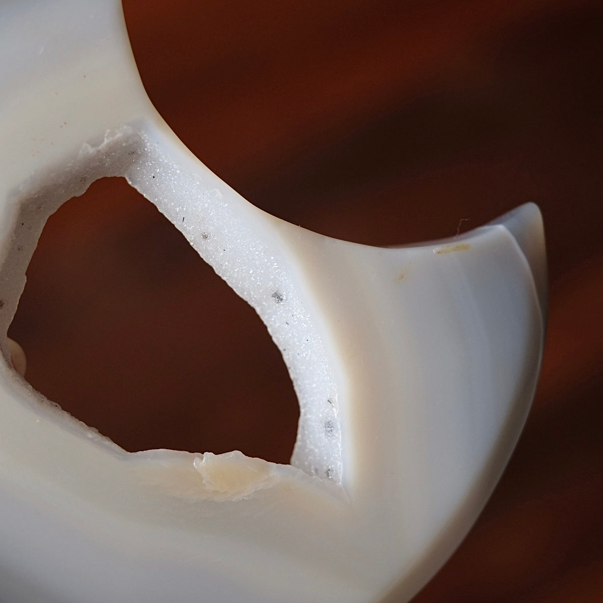 Agate Druzy Geode Moon | Agate Crystal Moon Carving