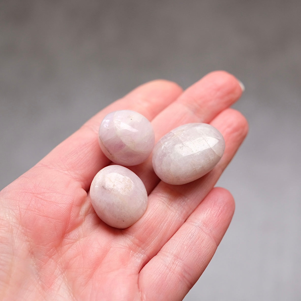 Set of 3 Kunzite Tumbles | Kunzite Tumbled Crystal