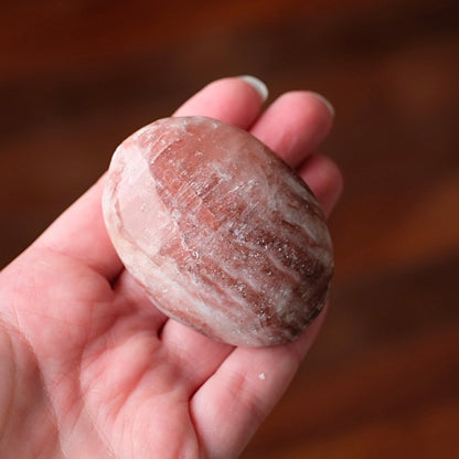 Rose Calcite Palm | Calcite Crystal Palmstone
