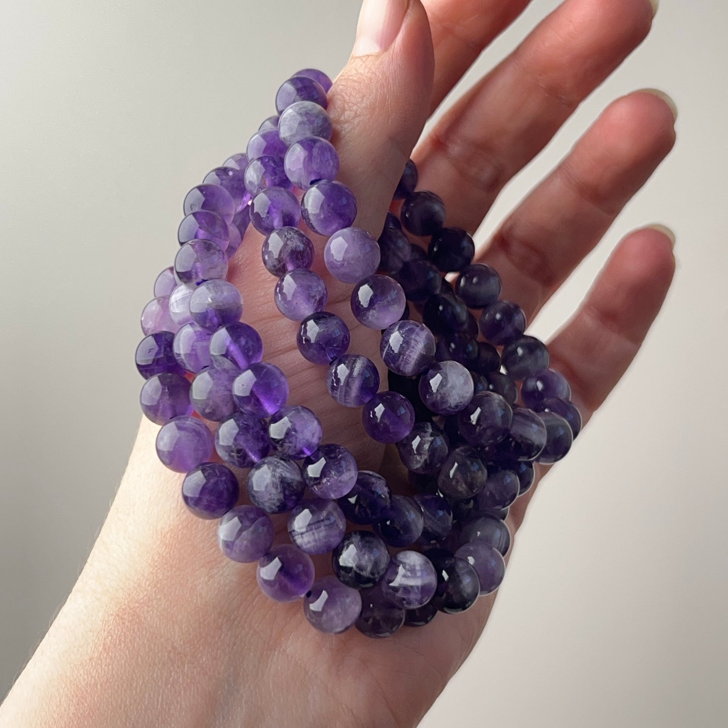 Dream Amethyst Bracelet | Chevron Amethyst Crystal Stretch Bracelet