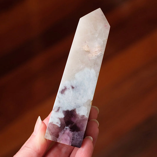 Unicorn Stone Tower | Lepidolite, Quartz, Tourmaline Crystal Point
