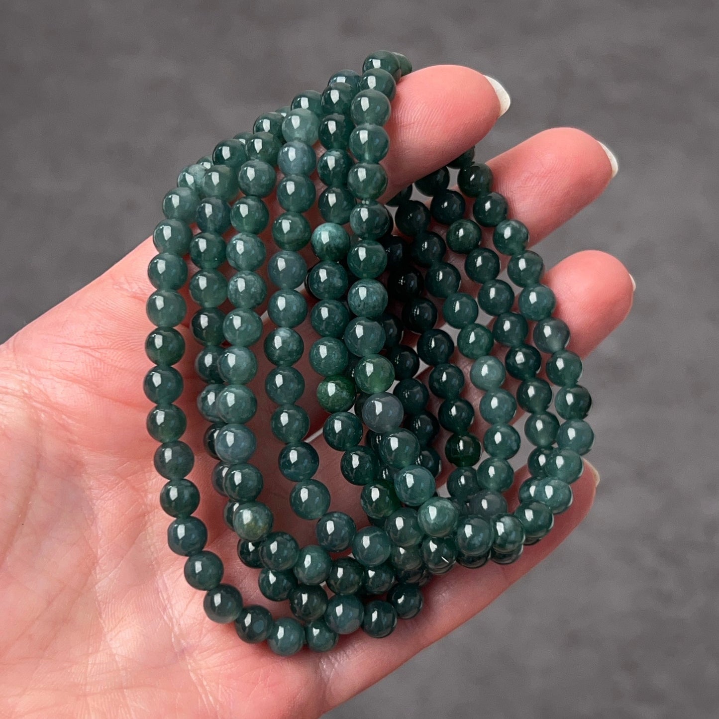 Guatemalan Blue Jadeite Bracelet | Blue Jade Crystal Stretch Bracelet