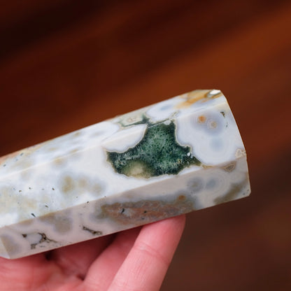 Ocean Jasper Crystal Tower | Orbicular Jasper Point