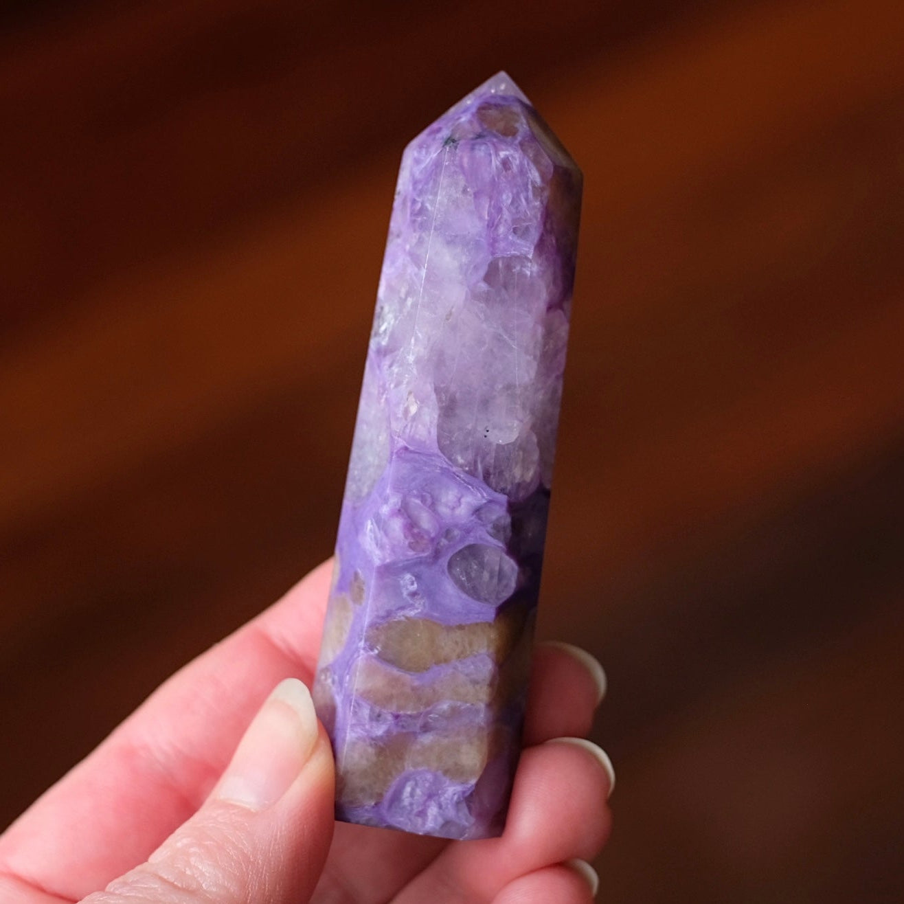 High Grade Charoite Point | Purple Charoite Crystal Tower