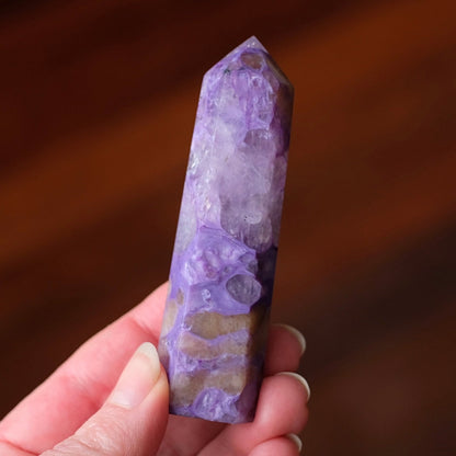 High Grade Charoite Point | Purple Charoite Crystal Tower