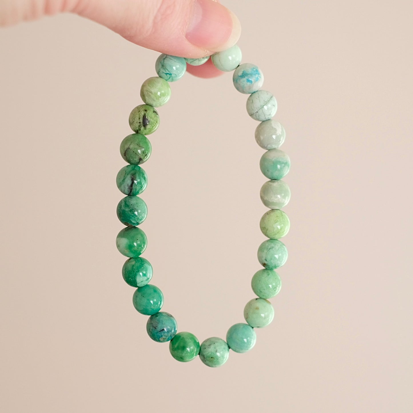 Variscite Bracelet | Green Variscite Crystal Stretch Bracelet