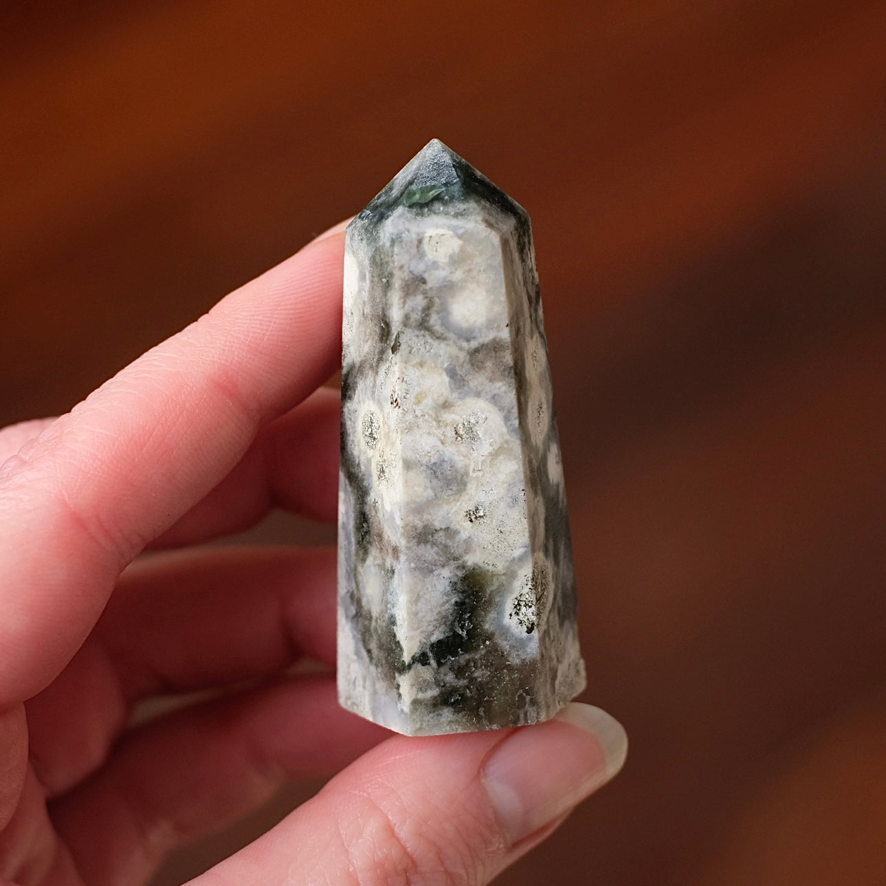 Stormy Skies Ocean Jasper Point | 6th Vein OJ Crystal Tower