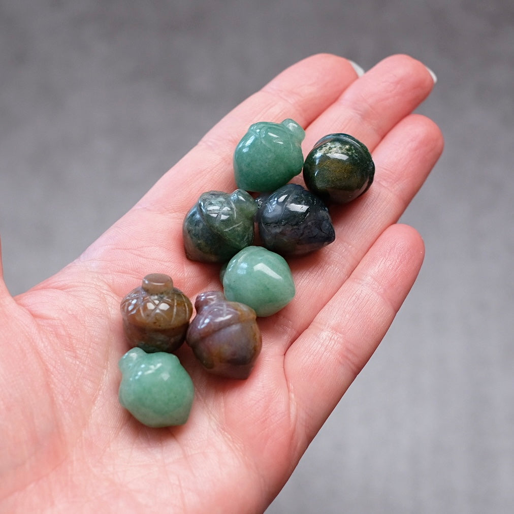 Mini Crystal Acorn Carving | Cute Crystal Carvings