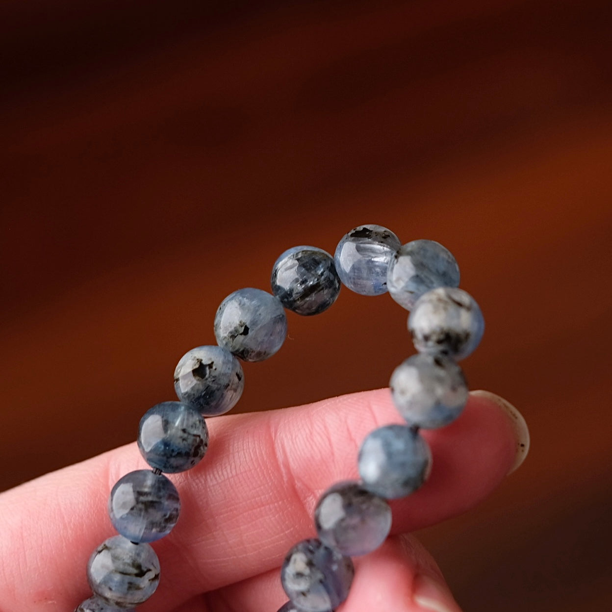 Blue Kyanite Bracelet | Kyanite Crystal Stretch Bracelet