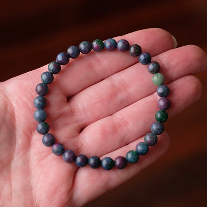 Ruby in Kyanite & Fuchsite Bracelet | Crystal Stretch Bracelet
