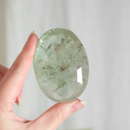 XL Prasiolite Palm | Green Amethyst Crystal Palmstone