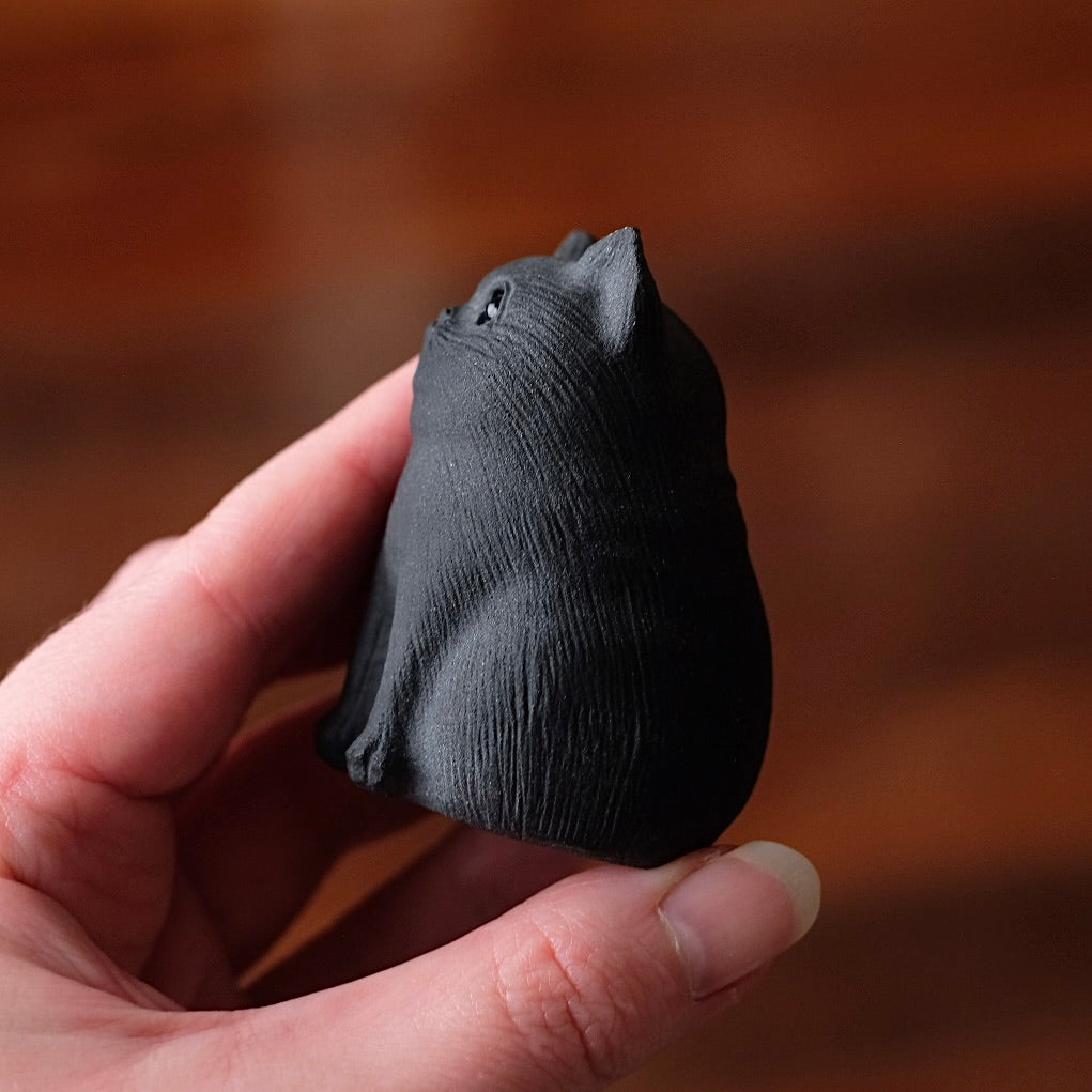 Black Obsidian Cat Carving | Crystal Cat