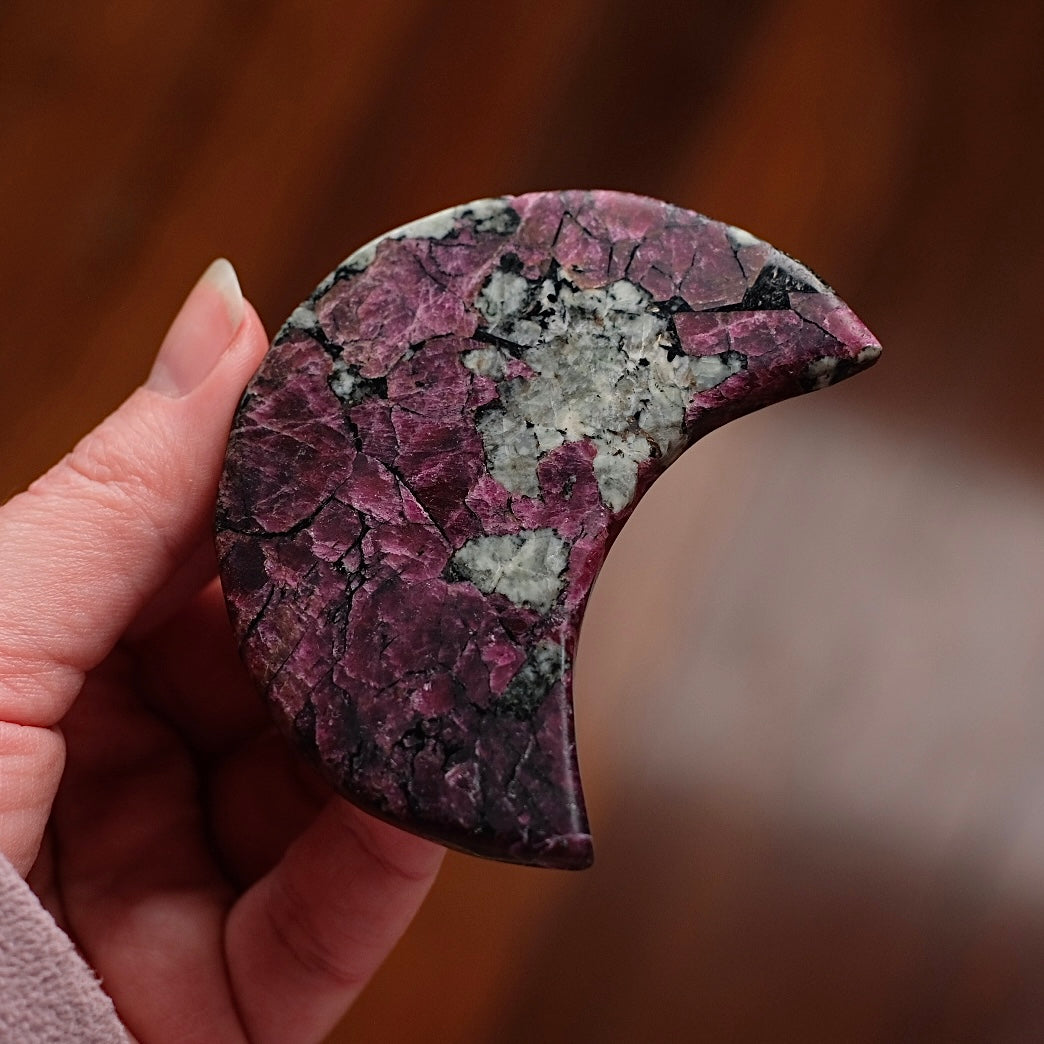 Rare Eudialyte Moon | Eudialite Crystal Moon