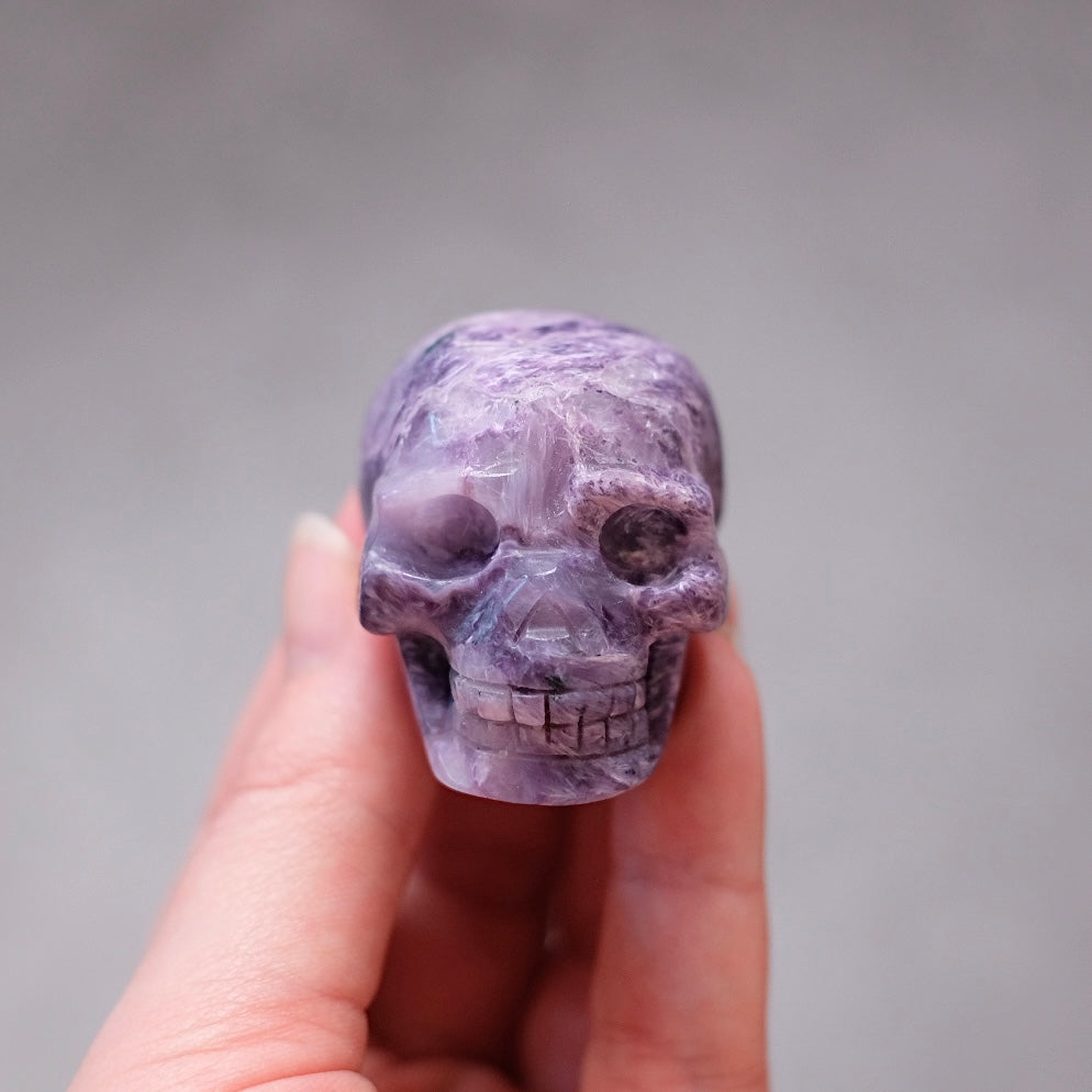 Charoite Crystal Skull | Purple Charoite Skull Crystal