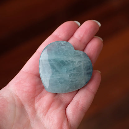 Aquamarine Heart | Blue Aquamarine Crystal Heart