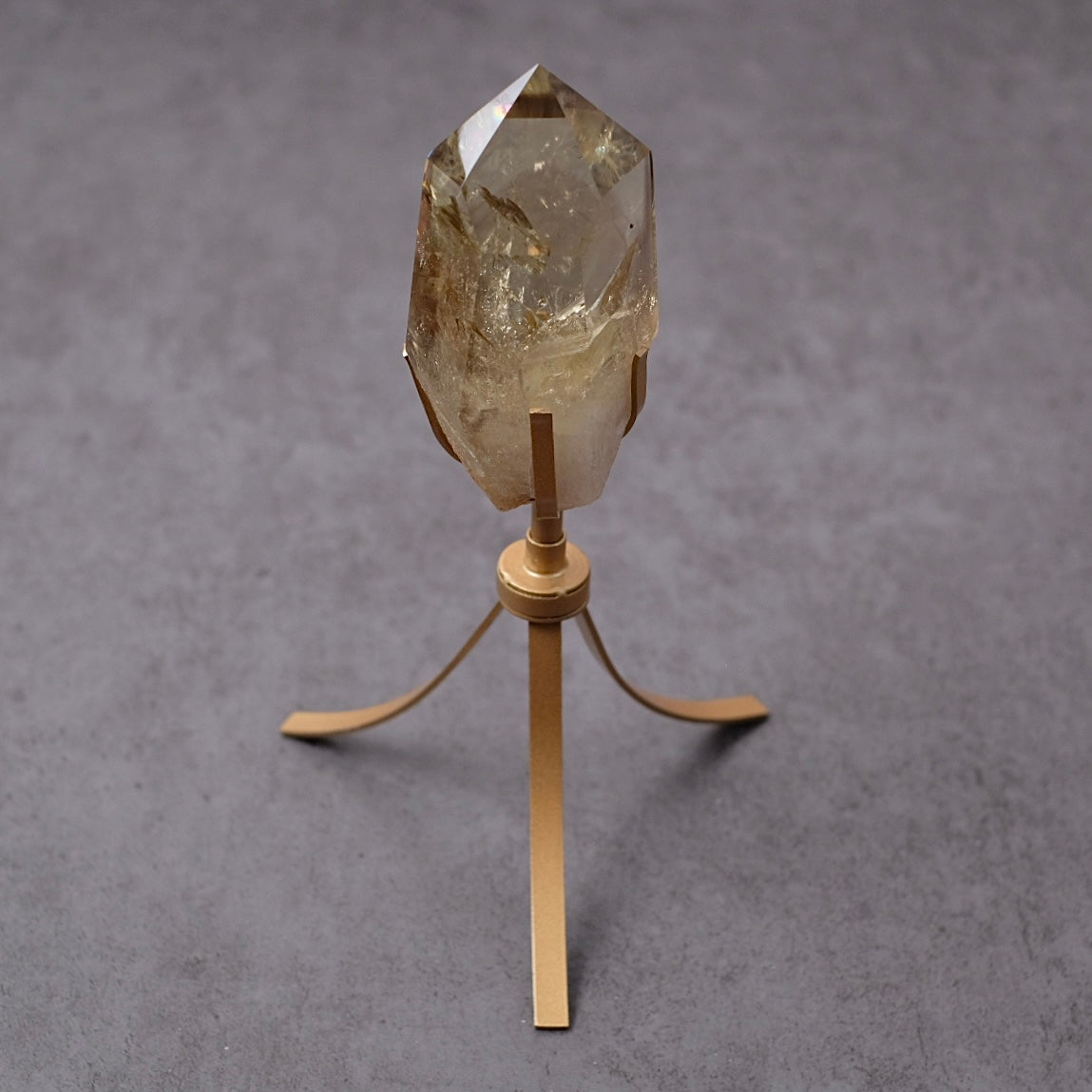 Phantom Smokey Citrine Point + Stand | Rainbow Citrine Crystal Point