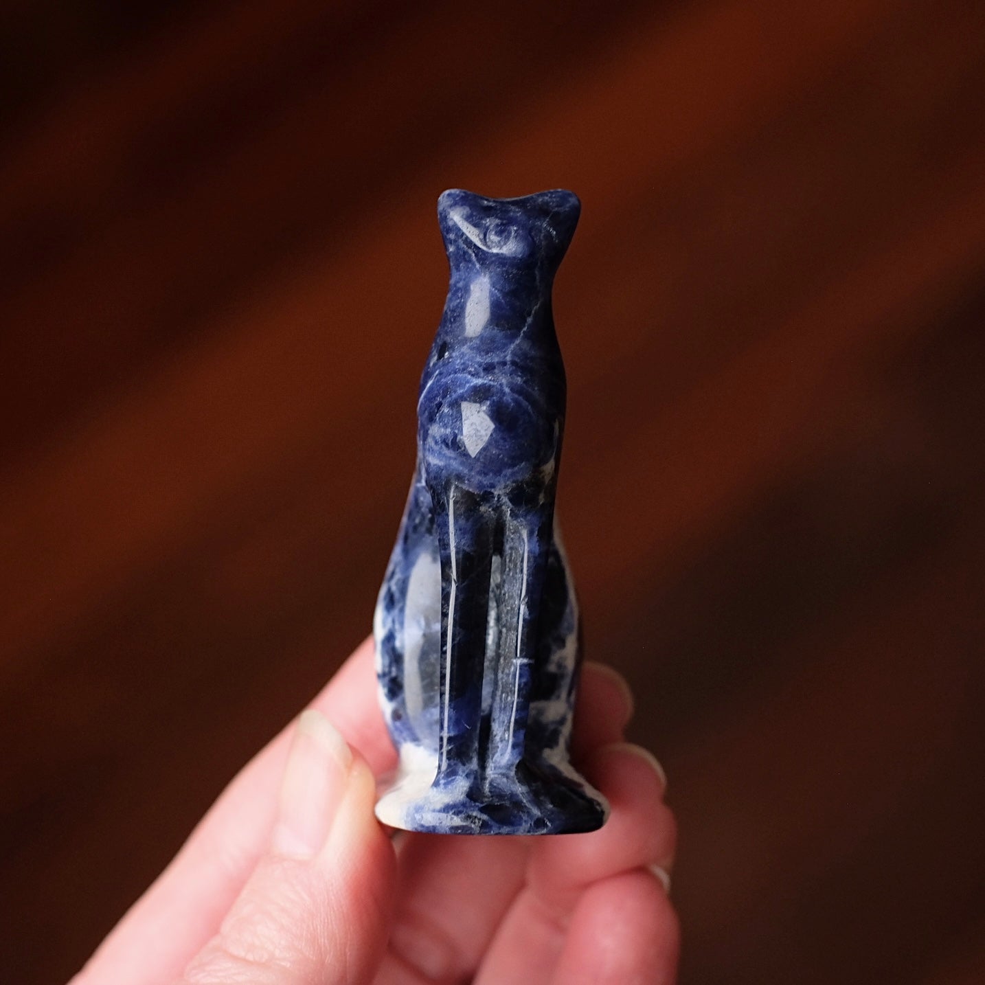 Sodalite Egyptian Cat Carving | Crystal Cat Figure