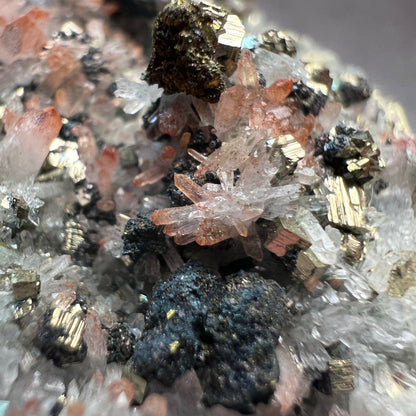 Red Quartz + Pyrite Cluster | Hematite Quartz Natural Crystal Cluster