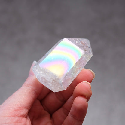 Aura Fire & Ice Quartz Point | Crackle Quartz Crystal Point