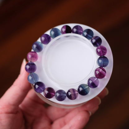 High Grade Rainbow Fluorite Bracelet | Crystal Stretch Bracelet