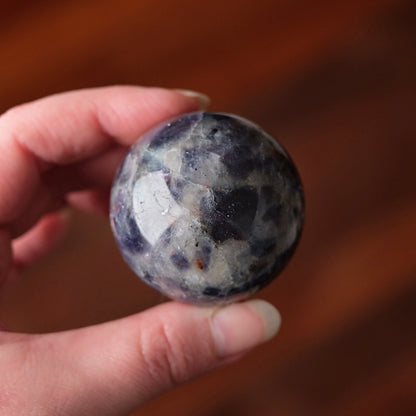 Blood Iolite Sphere | Sunstone Iolite Crystal Sphere