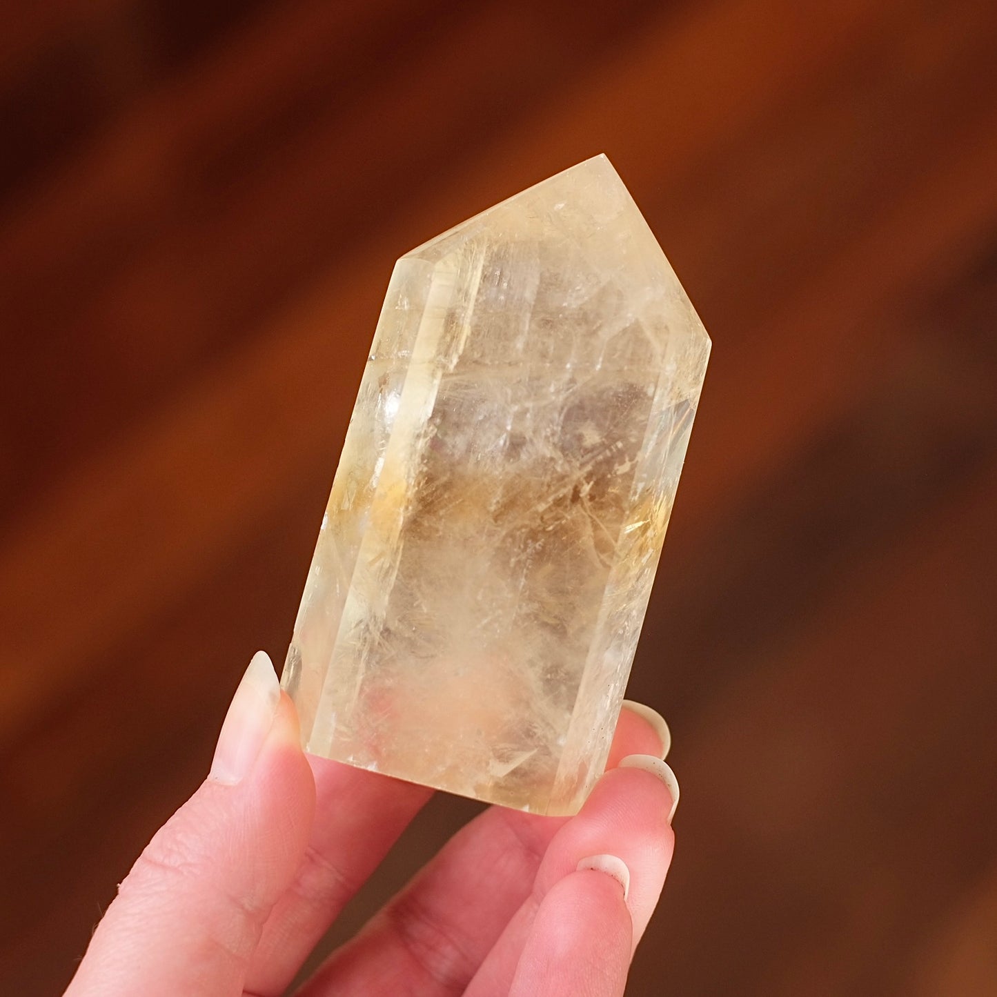 Honey Calcite Tower | Golden Optical Calcite Crystal Point