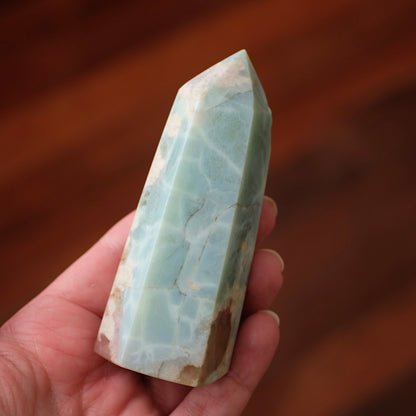 Rare Blue Flower Agate Tower | Green Flower Agate Crystal Point