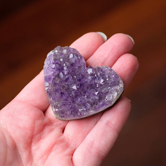Amethyst Heart | Geode Amethyst Crystal Heart
