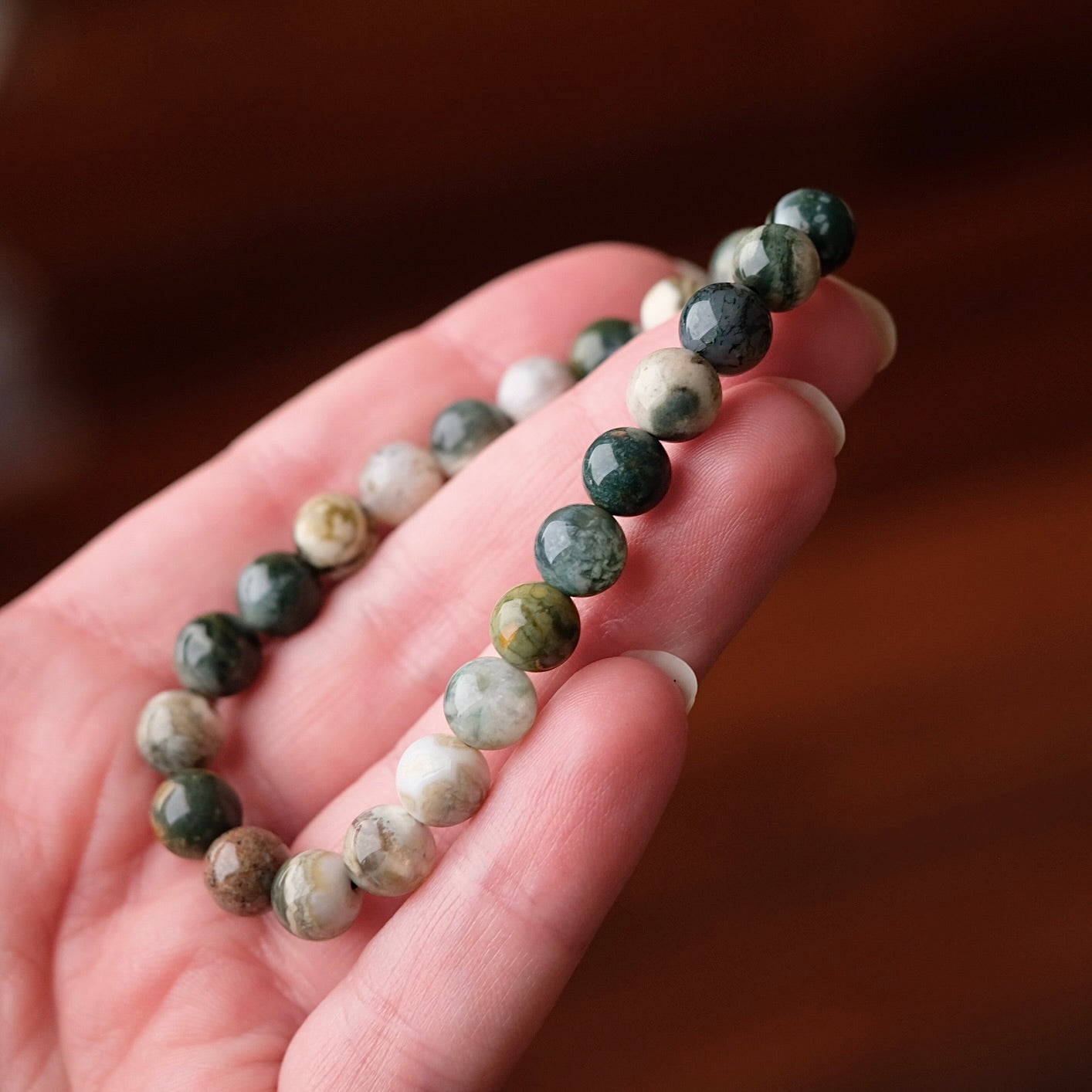 Ocean Jasper Bracelet | Orbicular Jasper Crystal Stretch Bracelet