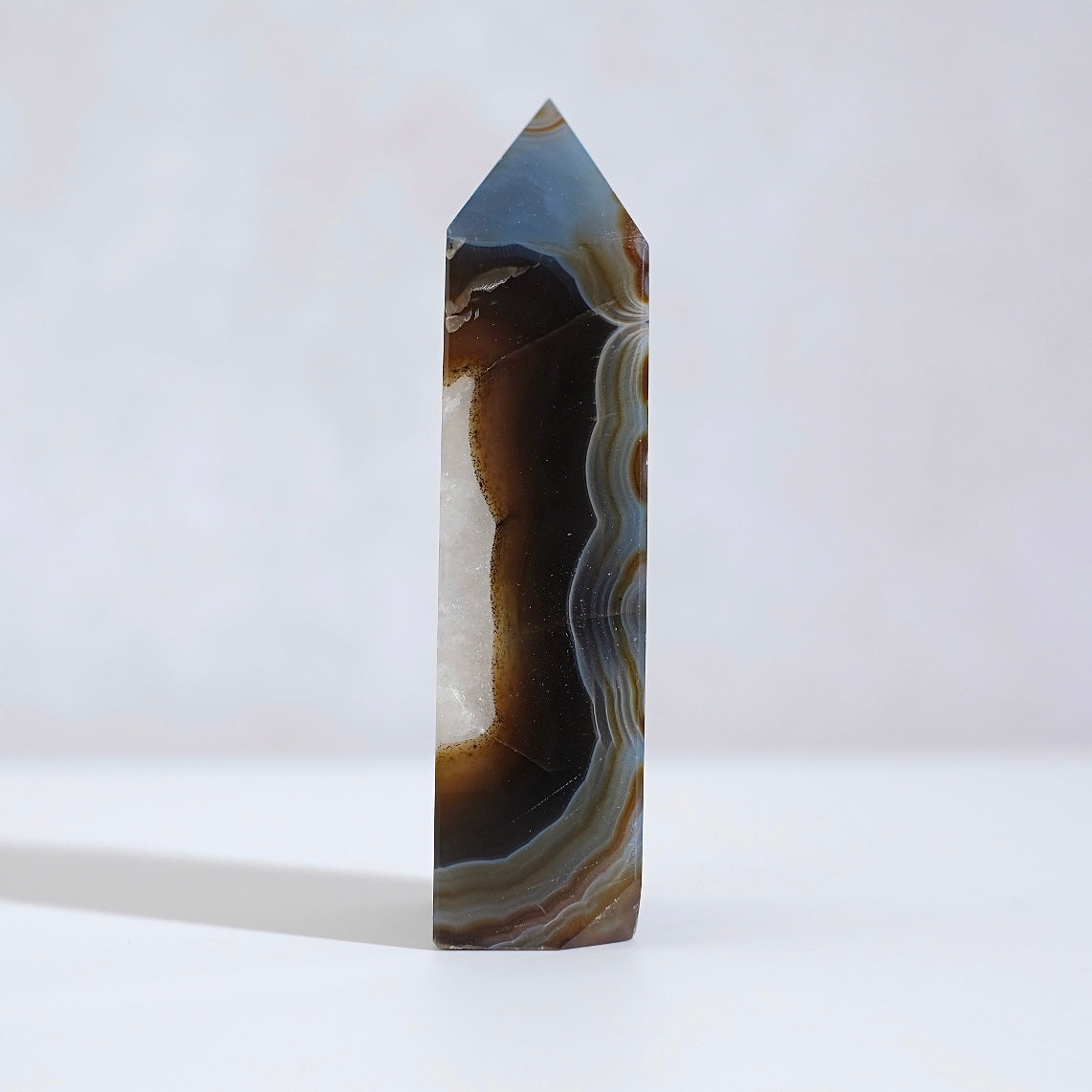 Druzy Agate Tower | Blue Carnelian Geode Crystal Point